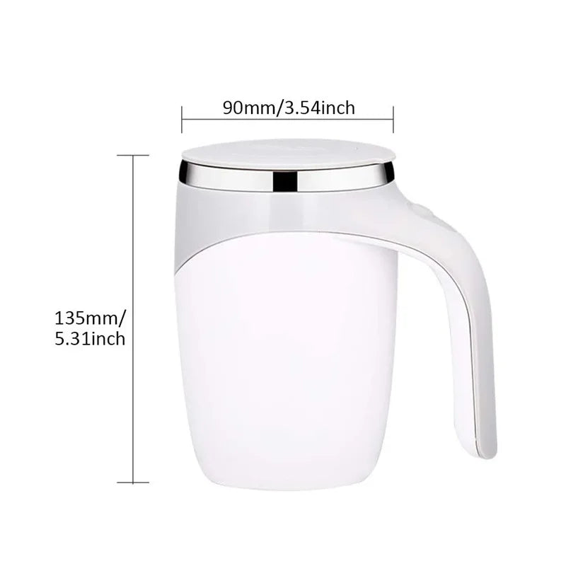 Rechargeable Automatic Stirring Mug – Portable Electric Coffee Cup with Magnetic Stainless Steel Stirrer