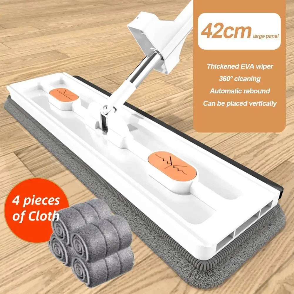 360° Rotating Flat Mop – Self-Cleaning Microfiber Floor Mop with No Hand-Washing Design