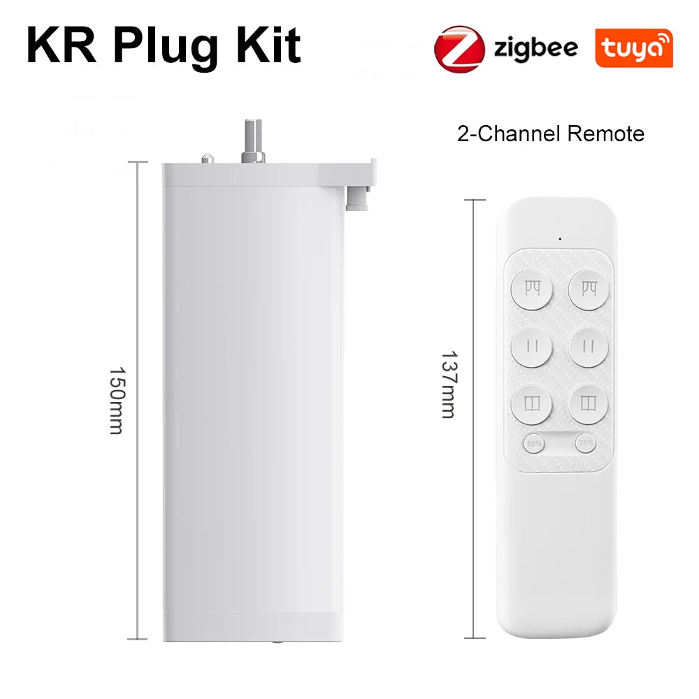 Tuya Smart Curtain Motor 155MM – Zigbee/WiFi Electric Shutter with App, Remote & Voice Control