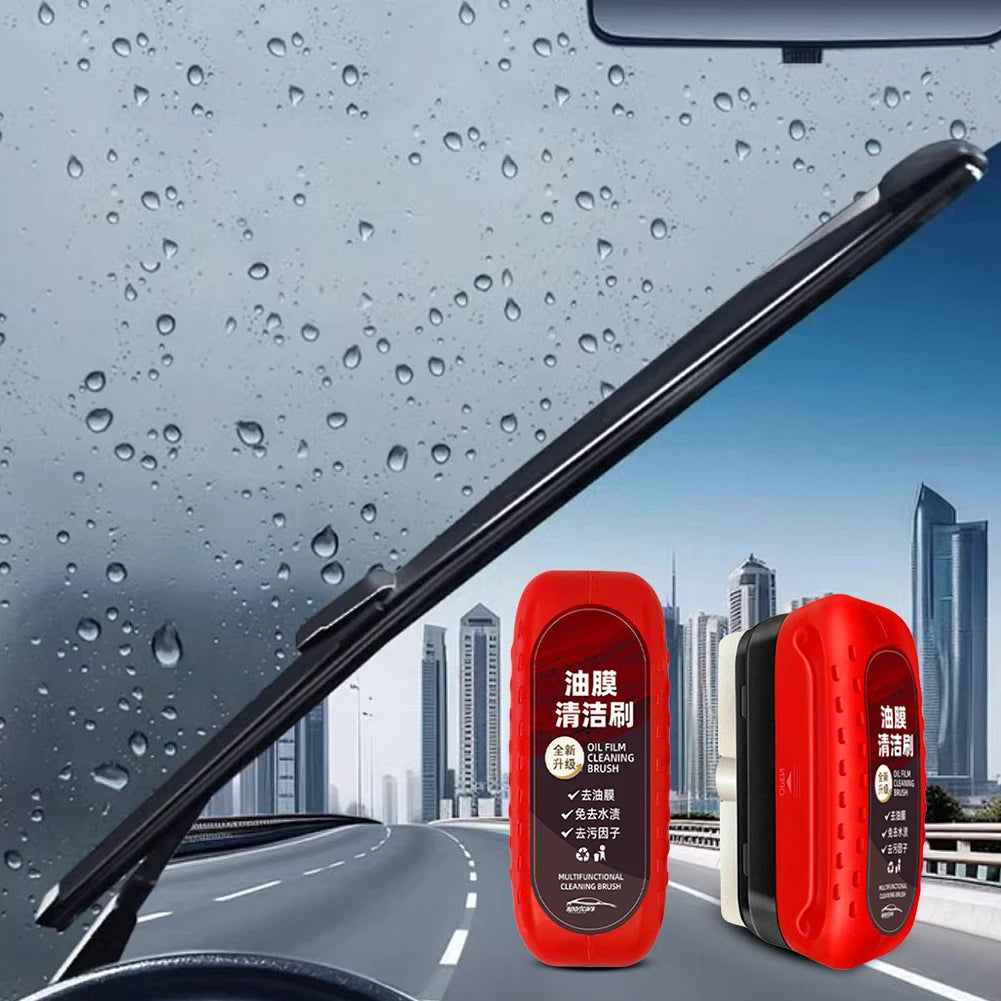 120ML Car Glass Oil Film Cleaner – Hydrophobic Windshield Remover Brush for Automotive Windows