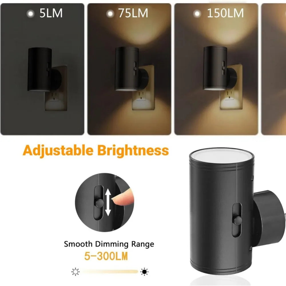 1/2/4 Pack Dimmable LED Night Light – Plug-in with Light Sensor & Adjustable Brightness for Hallway & Bedroom