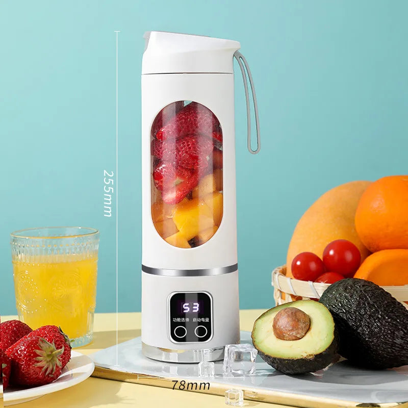 2025 Mini Electric Ice Crusher & Juicer – 450ML Household Juice Cup with Powerful Motor & Digital Display