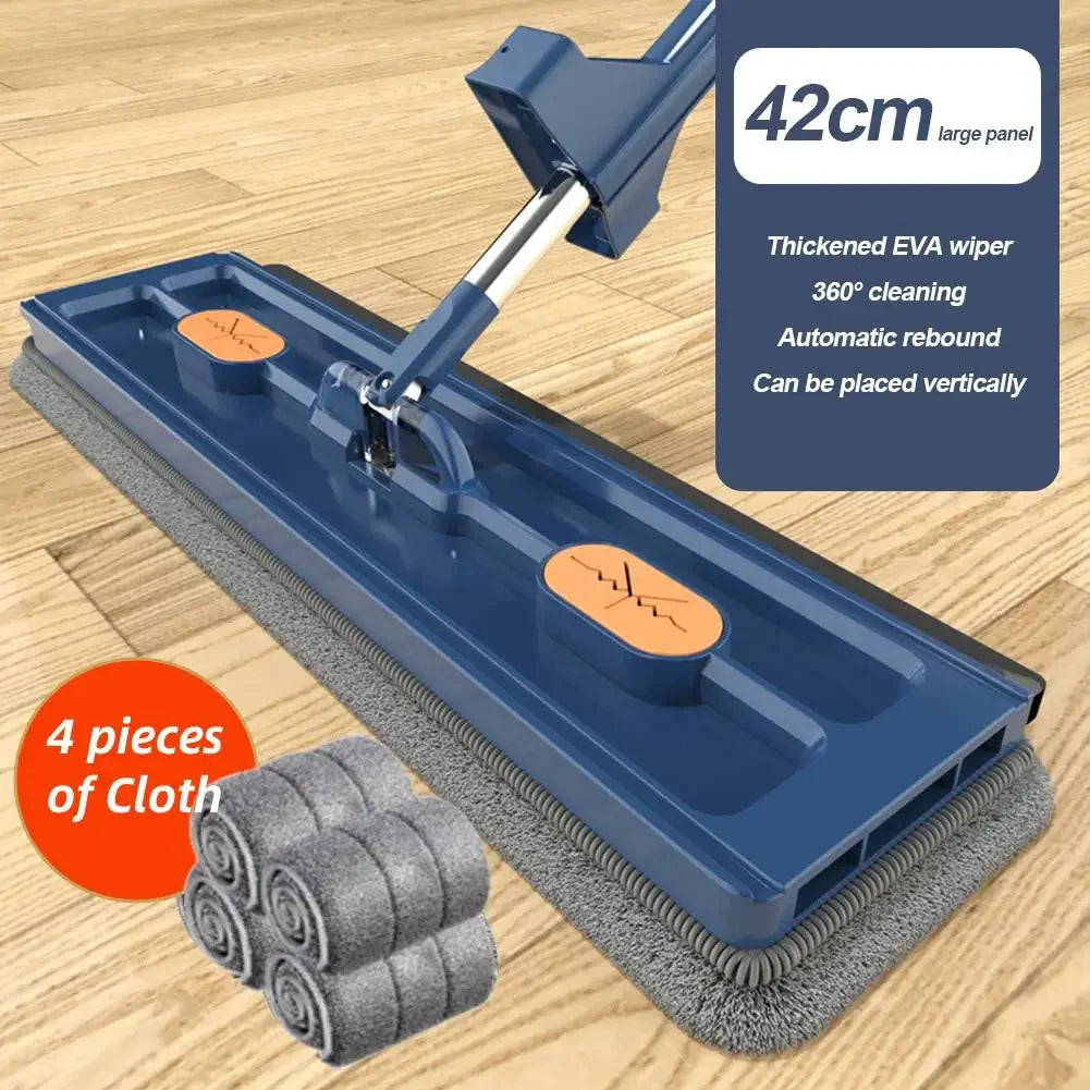 360° Rotating Flat Mop – Self-Cleaning Microfiber Floor Mop with No Hand-Washing Design