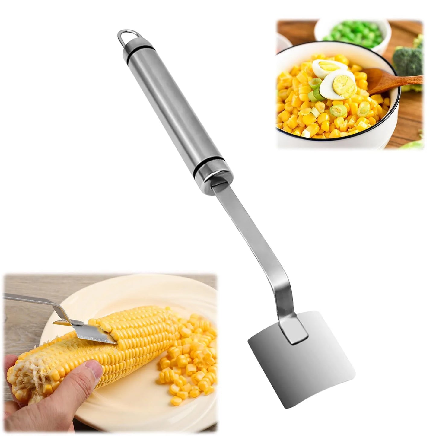 Stainless Steel Corn Peeler – Serrated Cob Stripper & Shaver for Kitchen Fruits & Vegetables