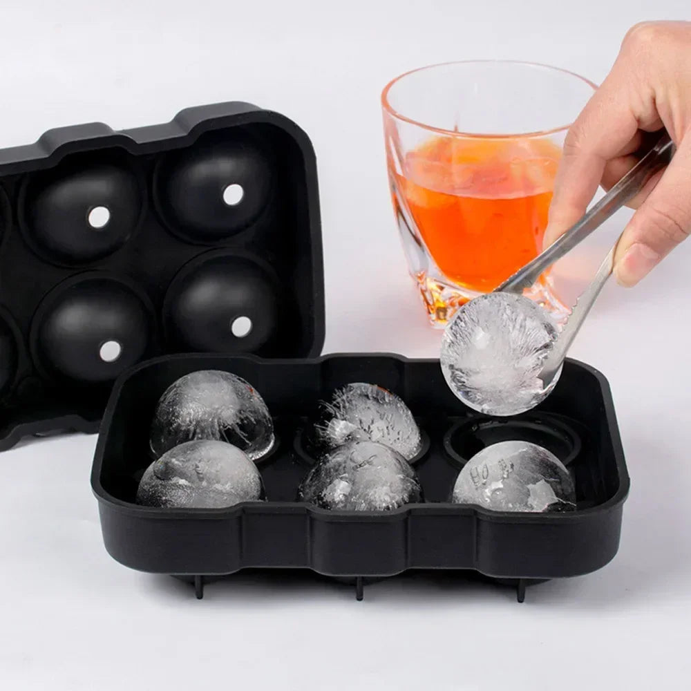 4/6/8 Grid Silicone Ice Cube Molds – Square & Ice Ball Tray with Lid for Whiskey & Drinks