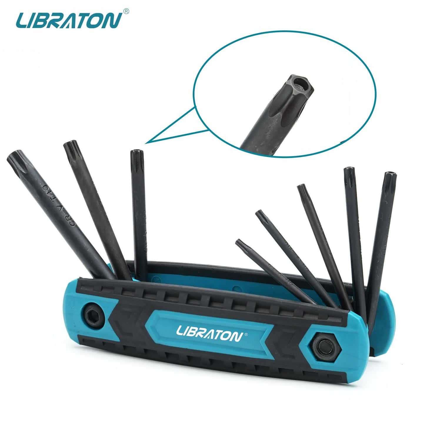 LIBRATON 8-in-1 Folding Allen Wrench Set – Metric & Tamper-Proof Torx Keys Portable Star Wrench Kit