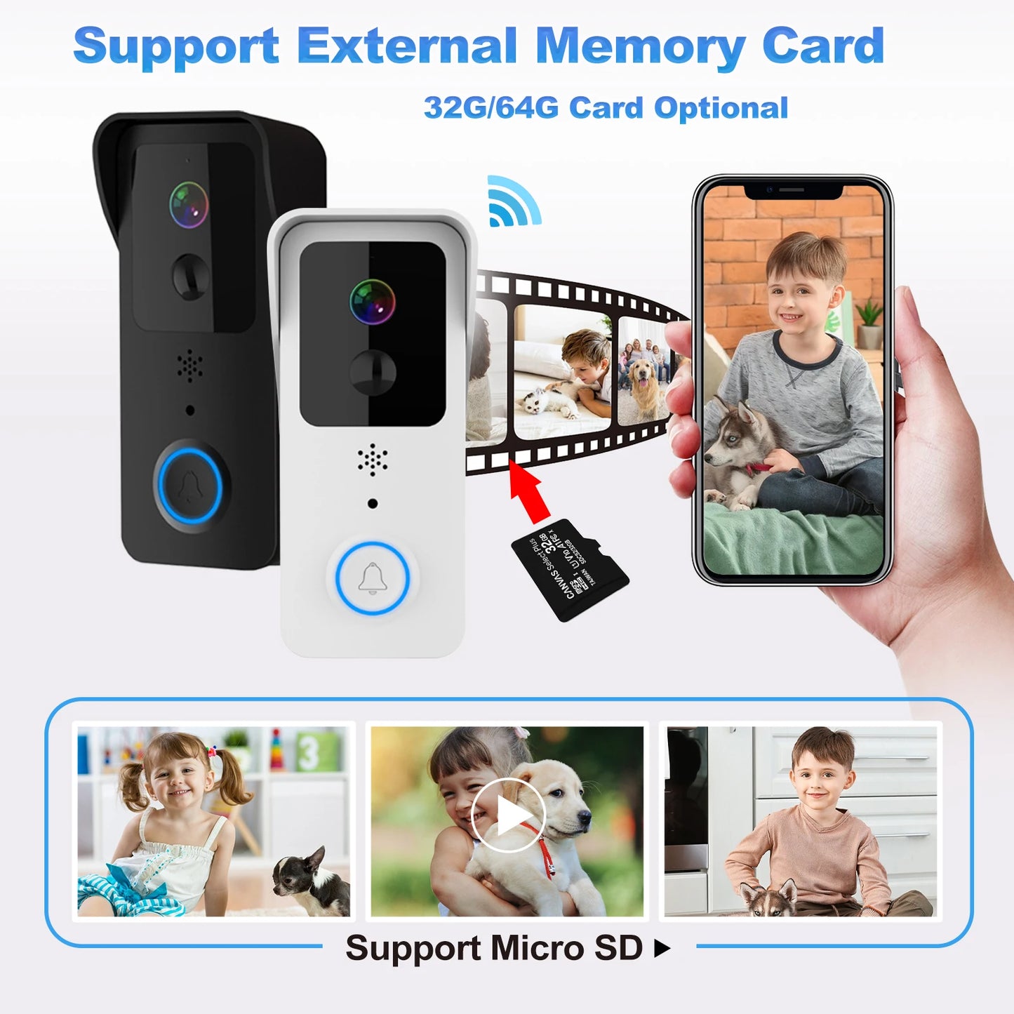 5G/2.4G WiFi Video Doorbell – 1080P Smart Outdoor Wireless Camera with Intercom & Waterproof