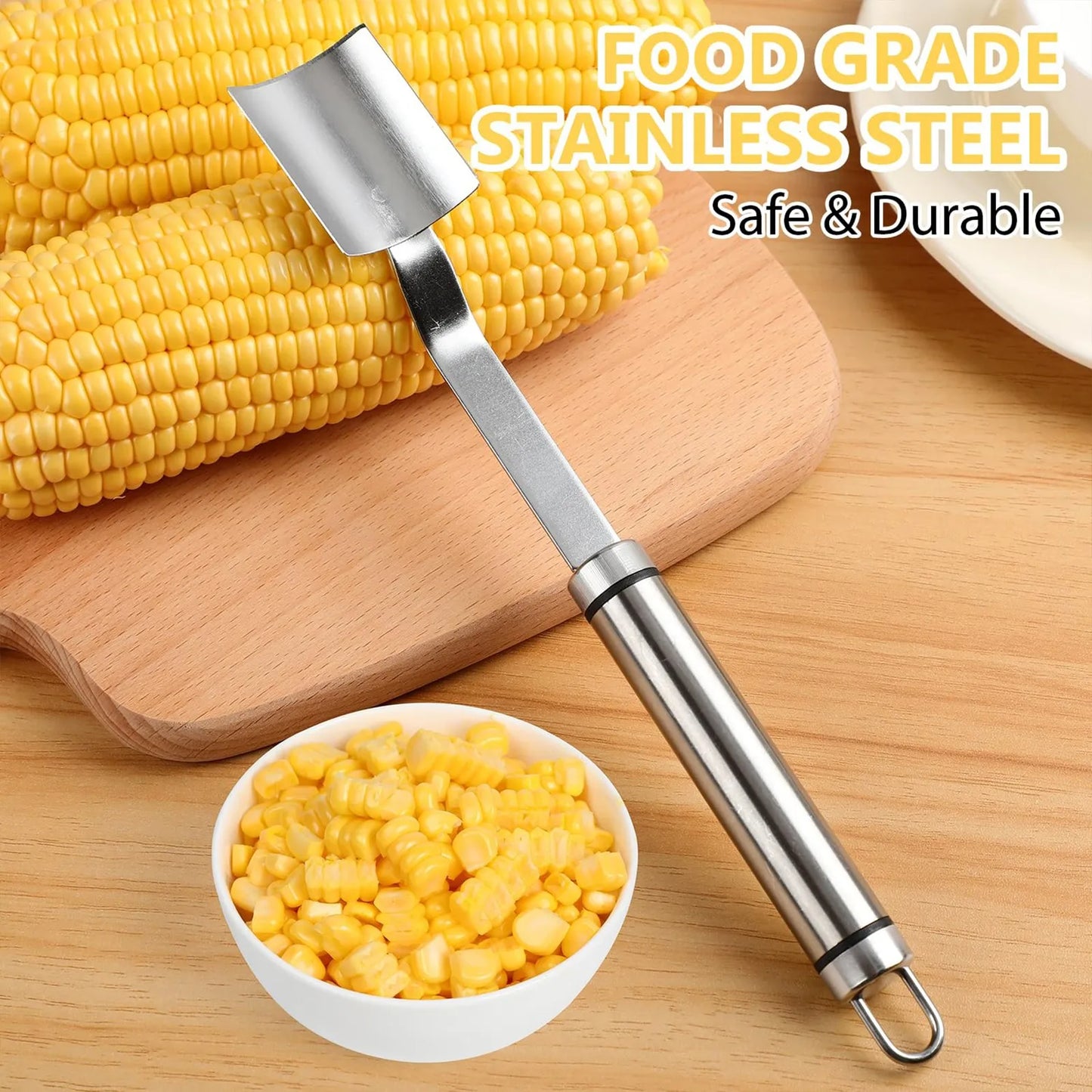 Stainless Steel Corn Peeler – Serrated Cob Stripper & Shaver for Kitchen Fruits & Vegetables
