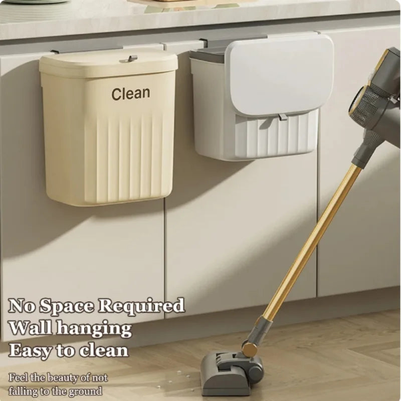 Wall-Mounted Kitchen Trash Can – Hanging Garbage Bin with Lid for Cabinet, Under Sink, 8.5/12L