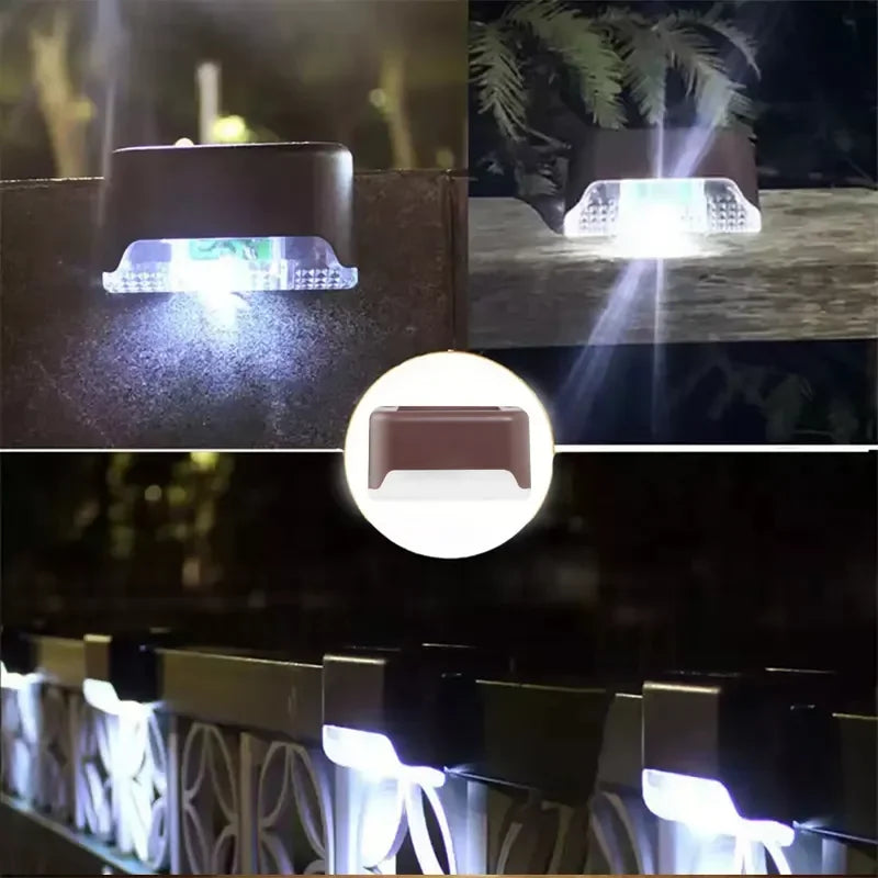 Warm White LED Solar Step Lamp – Waterproof Outdoor Garden & Stair Light for Patio & Balcony