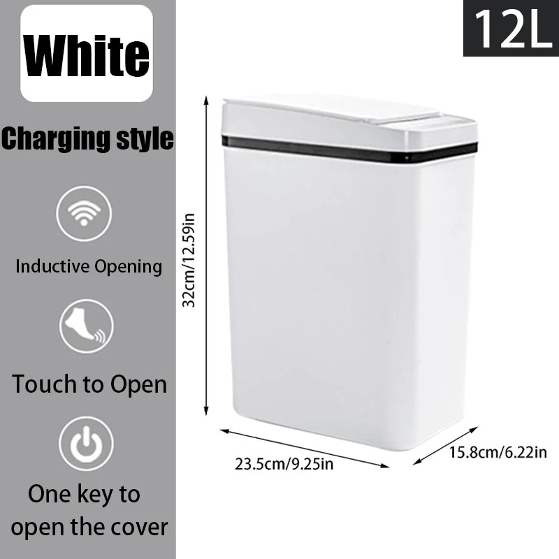 12L Touchless Motion Sensor Trash Can – Automatic Kitchen & Bathroom Waste Bin