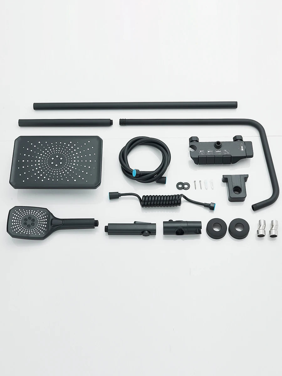 4-Way Piano Shower System – Rainfall Shower Kit with Bidet Faucet, Hot & Cold Water Mixer for Bathroom