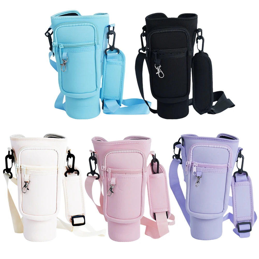 Neoprene Water Bottle Carrier Bag – Insulated Pouch Holder for 40oz Tumbler