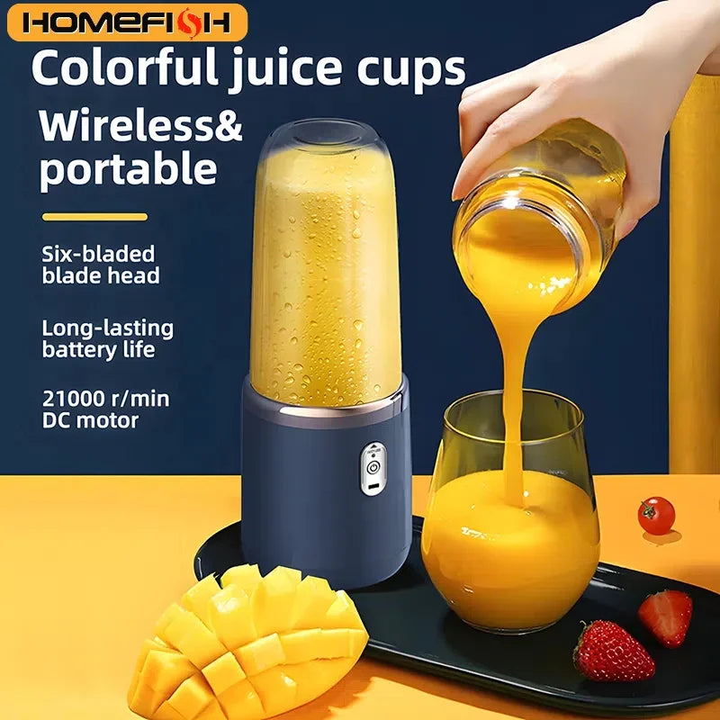 Portable Rechargeable Juice Blender Cup – Mini Juice Extractor for Home & Outdoor