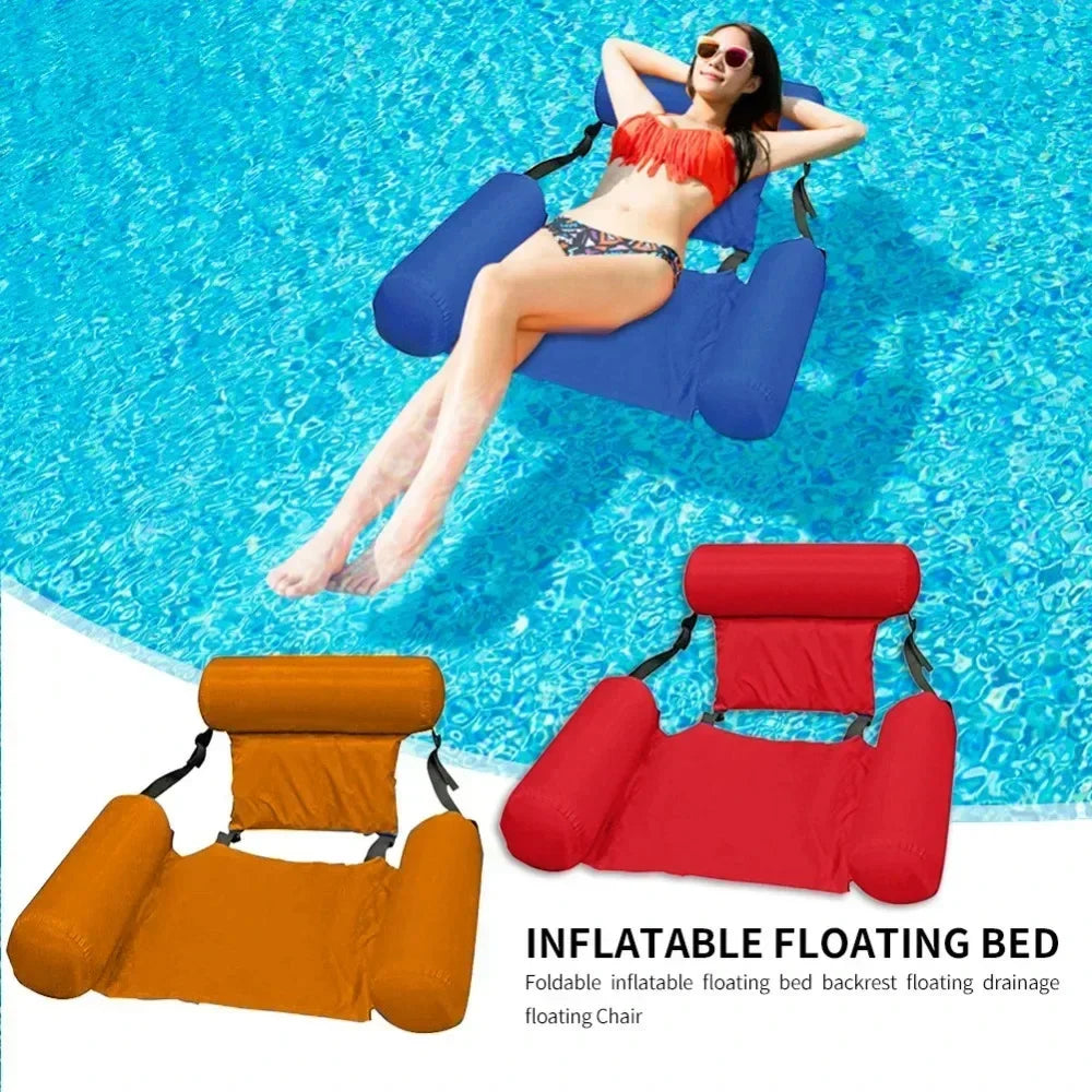 Foldable Floating Water Hammock – Inflatable Pool Lounger Recliner Bed & Swimming Float