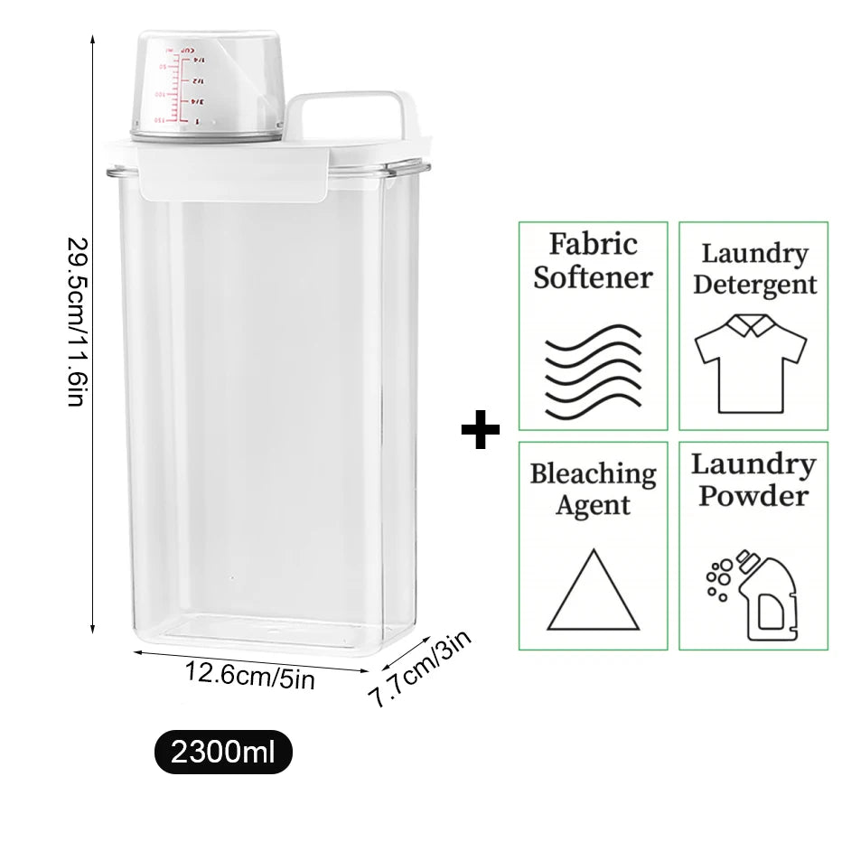 Refillable Laundry Detergent Dispenser – 1100/1800/2300ML Storage Container with Labels