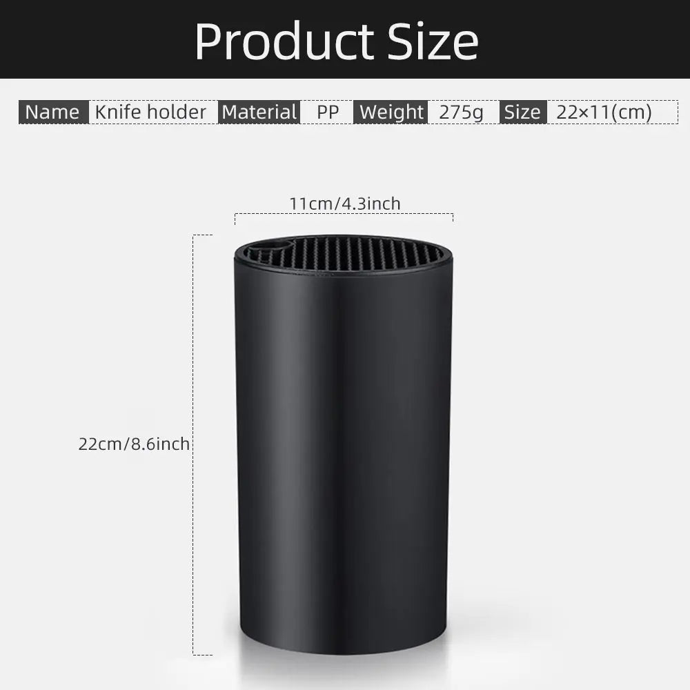 8.8-Inch Kitchen Knife Holder – Drainable Plastic Chef Knife Stand for Countertop Storage