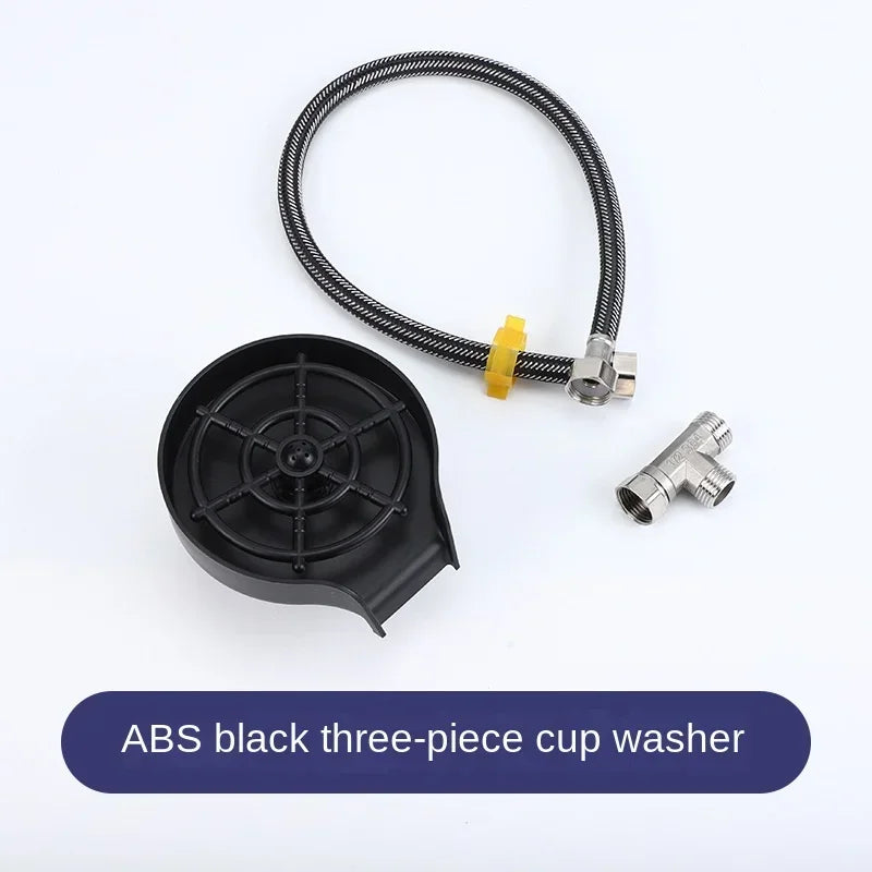 Household High-Pressure Cup Washer – Stainless Steel & ABS Automatic Rinse Tool for Kitchen & Bar
