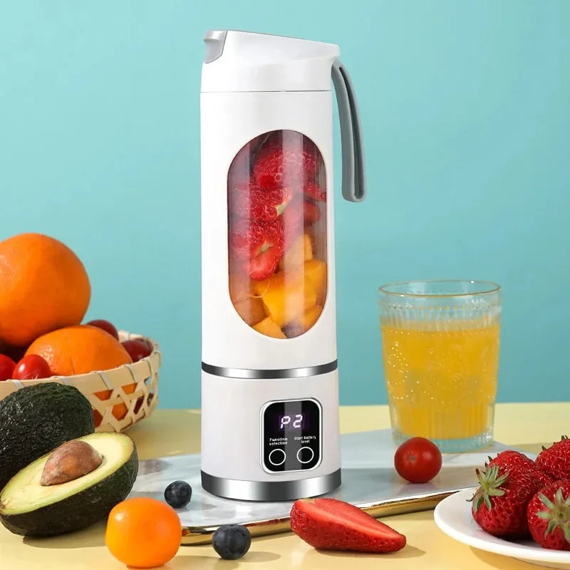 2025 Mini Electric Ice Crusher & Juicer – 450ML Household Juice Cup with Powerful Motor & Digital Display
