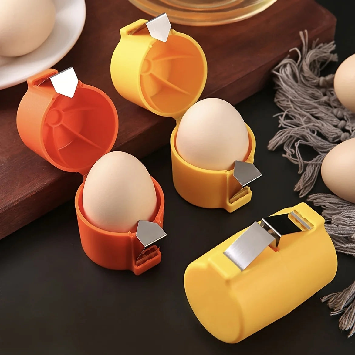 Portable Egg Cracker & Sheller – Quick Egg Opening Tool for Kitchen