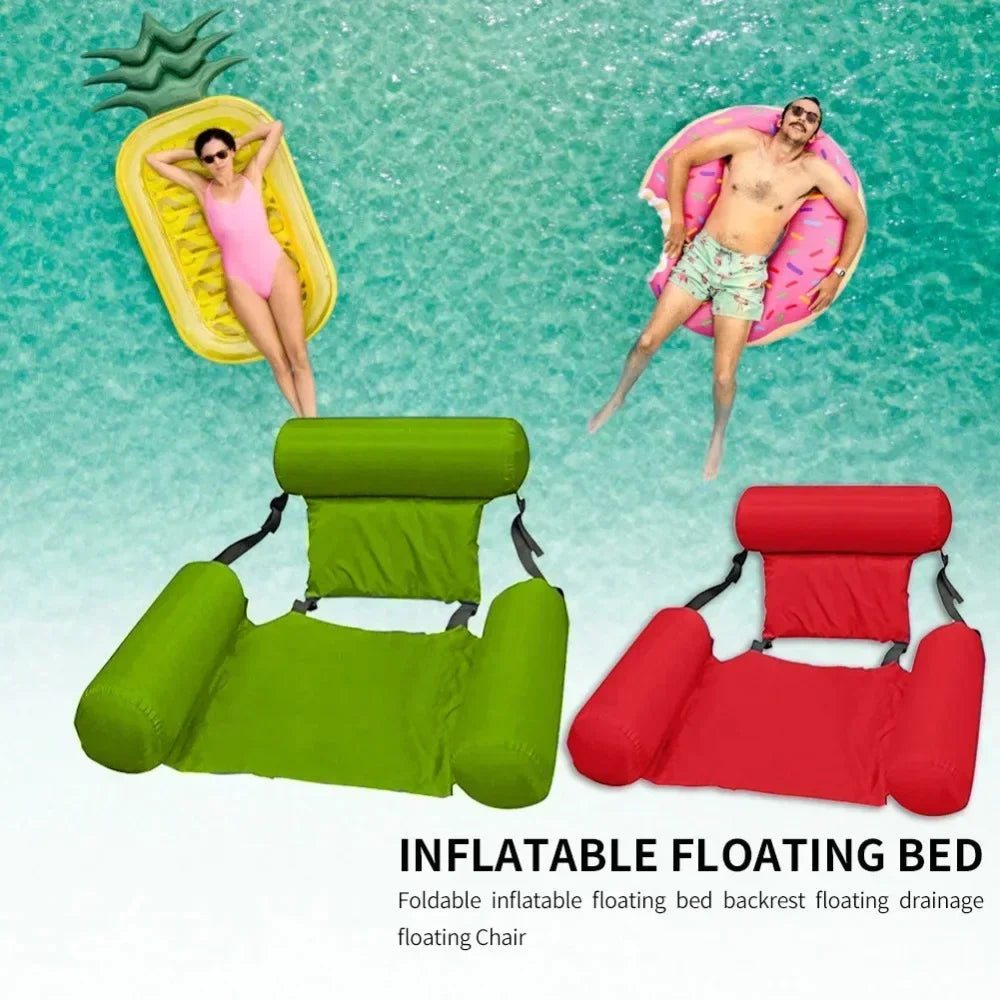 Foldable Floating Water Hammock – Inflatable Pool Lounger Recliner Bed & Swimming Float