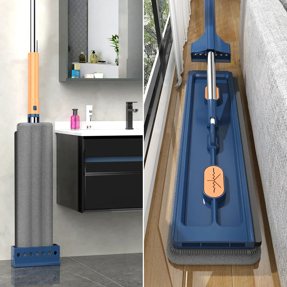 360° Rotating Flat Mop – Self-Cleaning Microfiber Floor Mop with No Hand-Washing Design