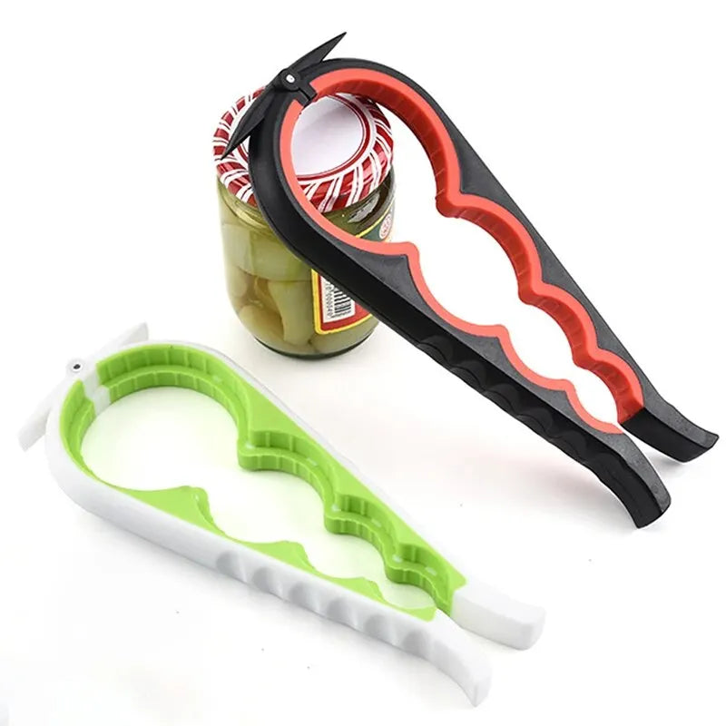 4-in-1 Multi-Functional Can & Bottle Opener – Anti-Slip Cap Twister for Kitchen Use